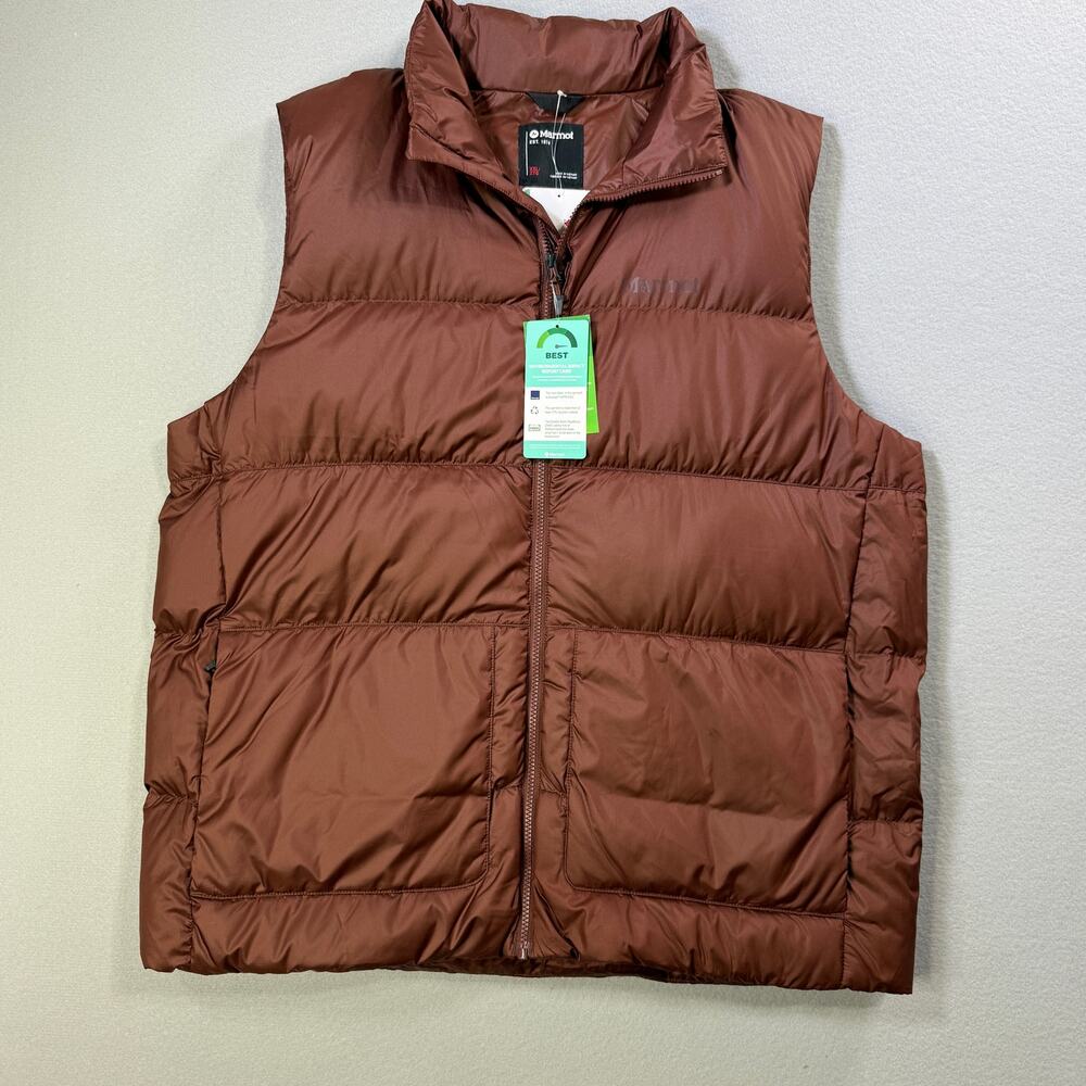 Marmot Men's Guides Quilted Full-Zip Down Vest Chocolate  2XL $200